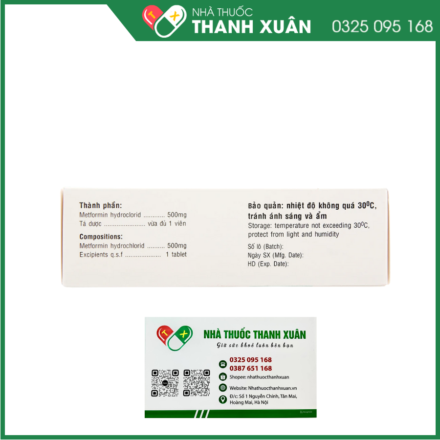 Glucofast 500 điều trị đái tháo đường tuýp 2